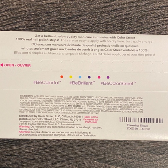 THROWING SHADE Retired Color Street 100% Real Nail Polish Strips NEW in Box - Picture 6 of 8